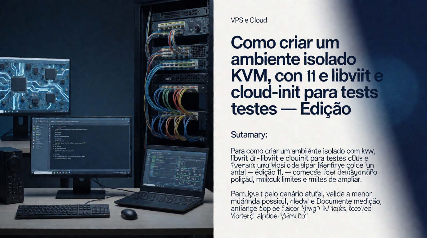 Infraestrutura de servidores e cloud: Como criar um ambiente isolado com KVM, libvirt e cloud-init para testes: antes e depois da mudança — cenário 13