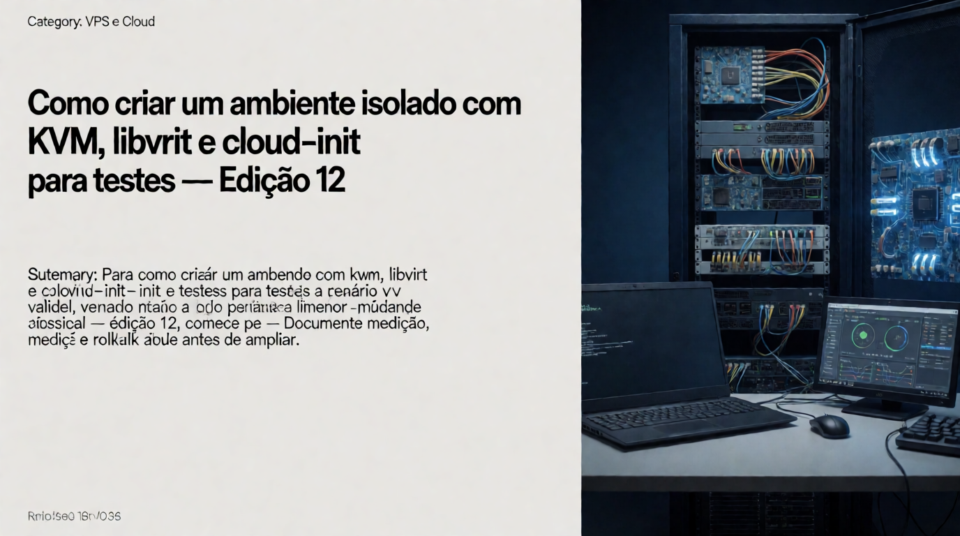 Infraestrutura de servidores e cloud: Como criar um ambiente isolado com KVM, libvirt e cloud-init para testes: como medir antes de mudar