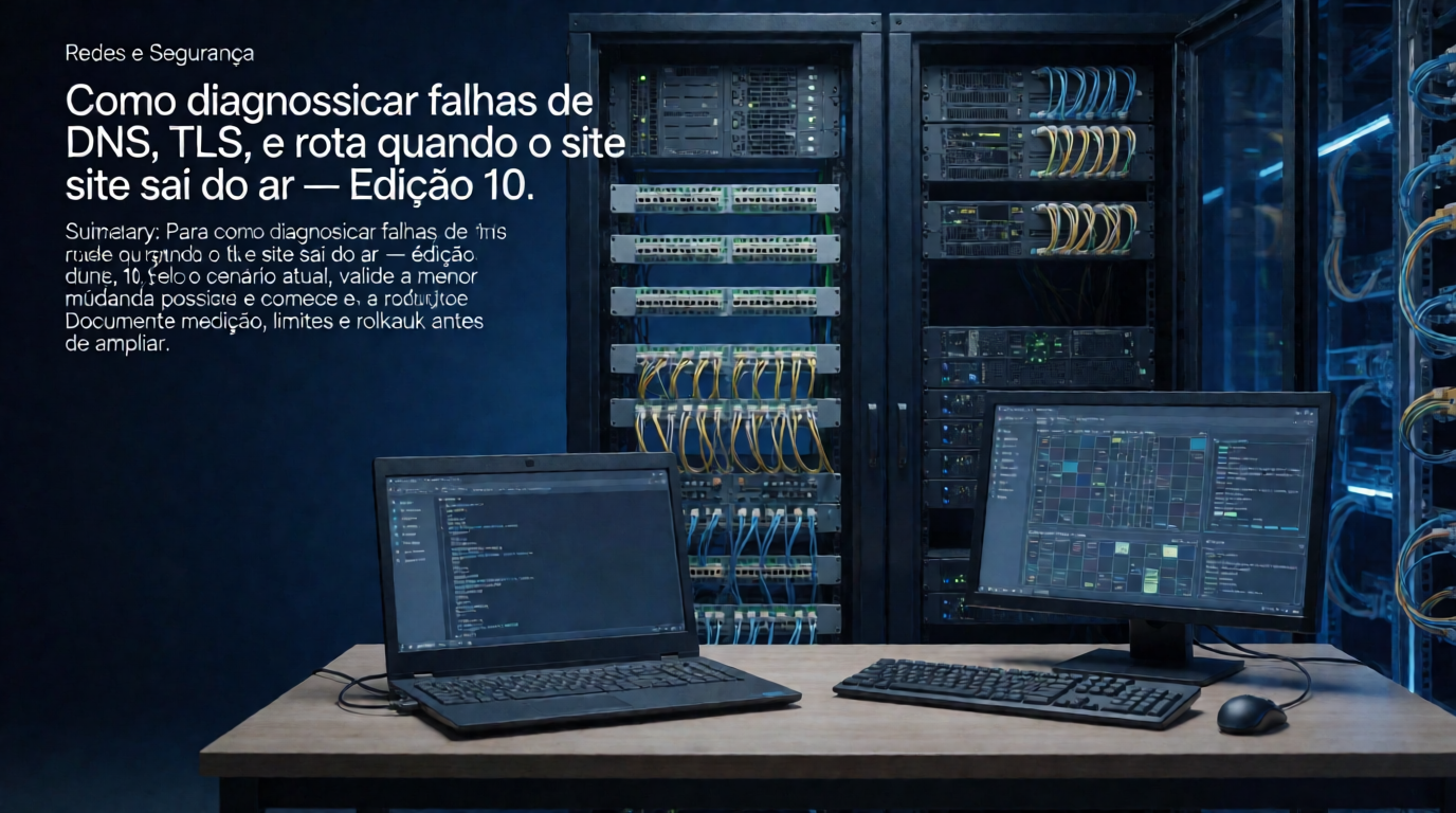 Infraestrutura de servidores e cloud: Como diagnosticar falhas de DNS, TLS e rota quando o site sai do ar: erros comuns e rollback