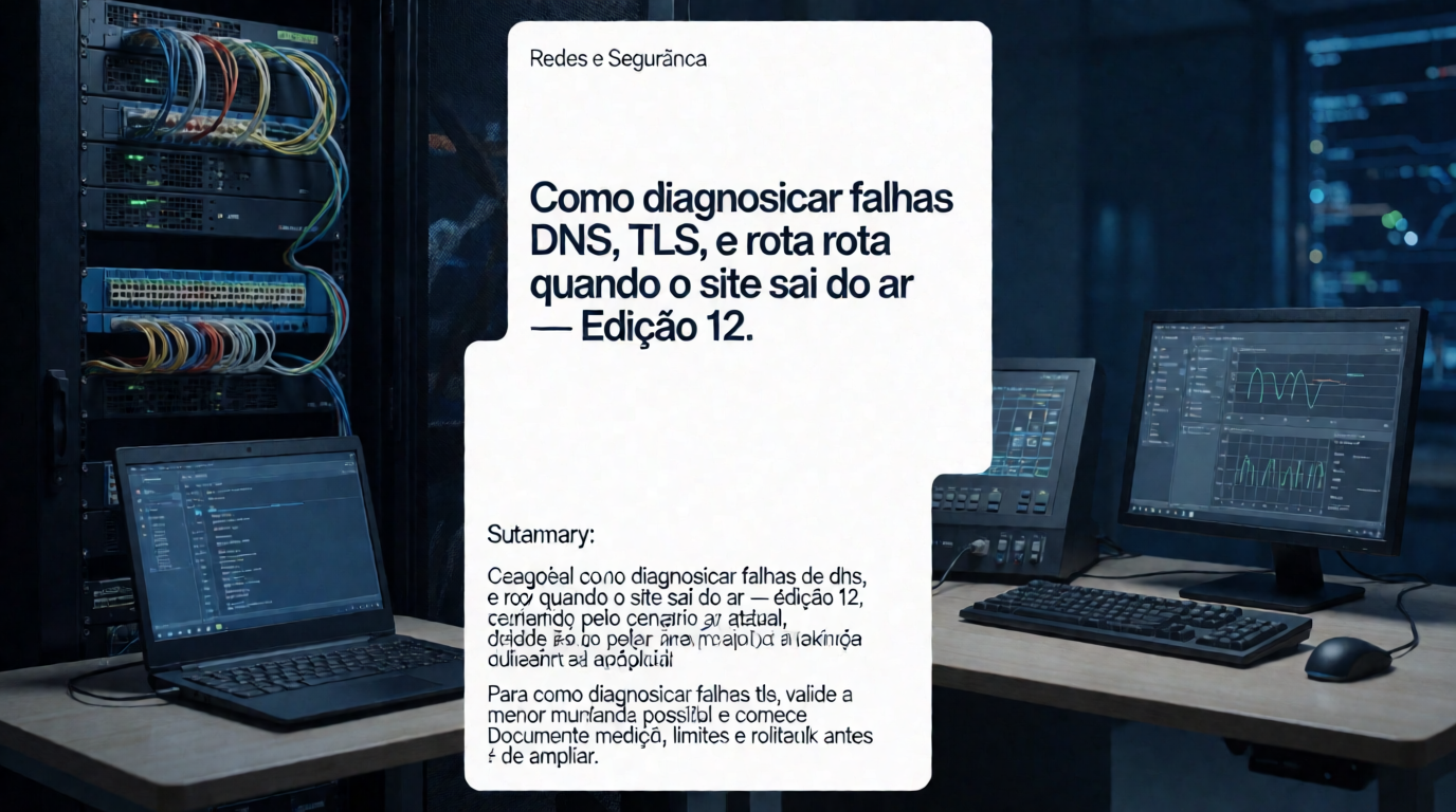 Infraestrutura de servidores e cloud: Como diagnosticar falhas de DNS, TLS e rota quando o site sai do ar — Edição 35