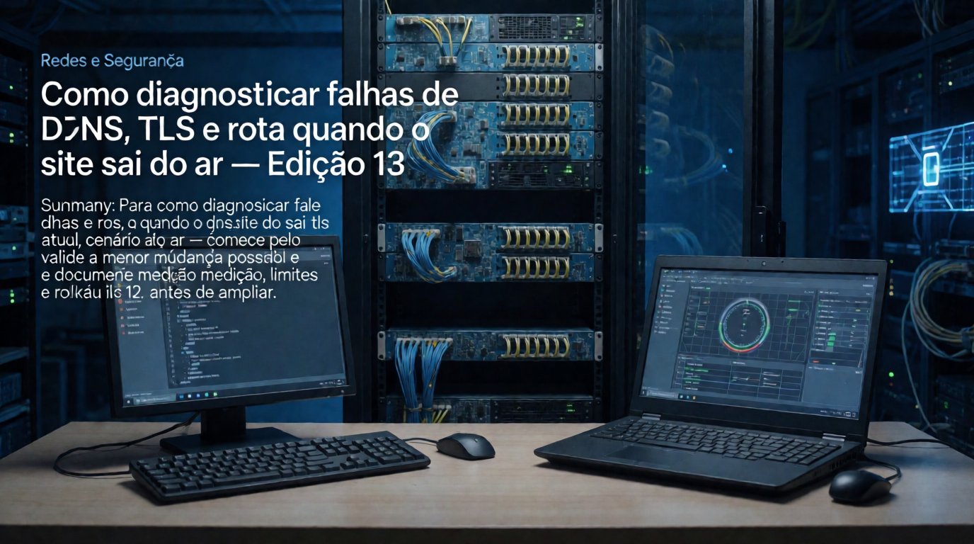 Infraestrutura de servidores e cloud: Como diagnosticar falhas de DNS, TLS e rota quando o site sai do ar: como medir antes de mudar