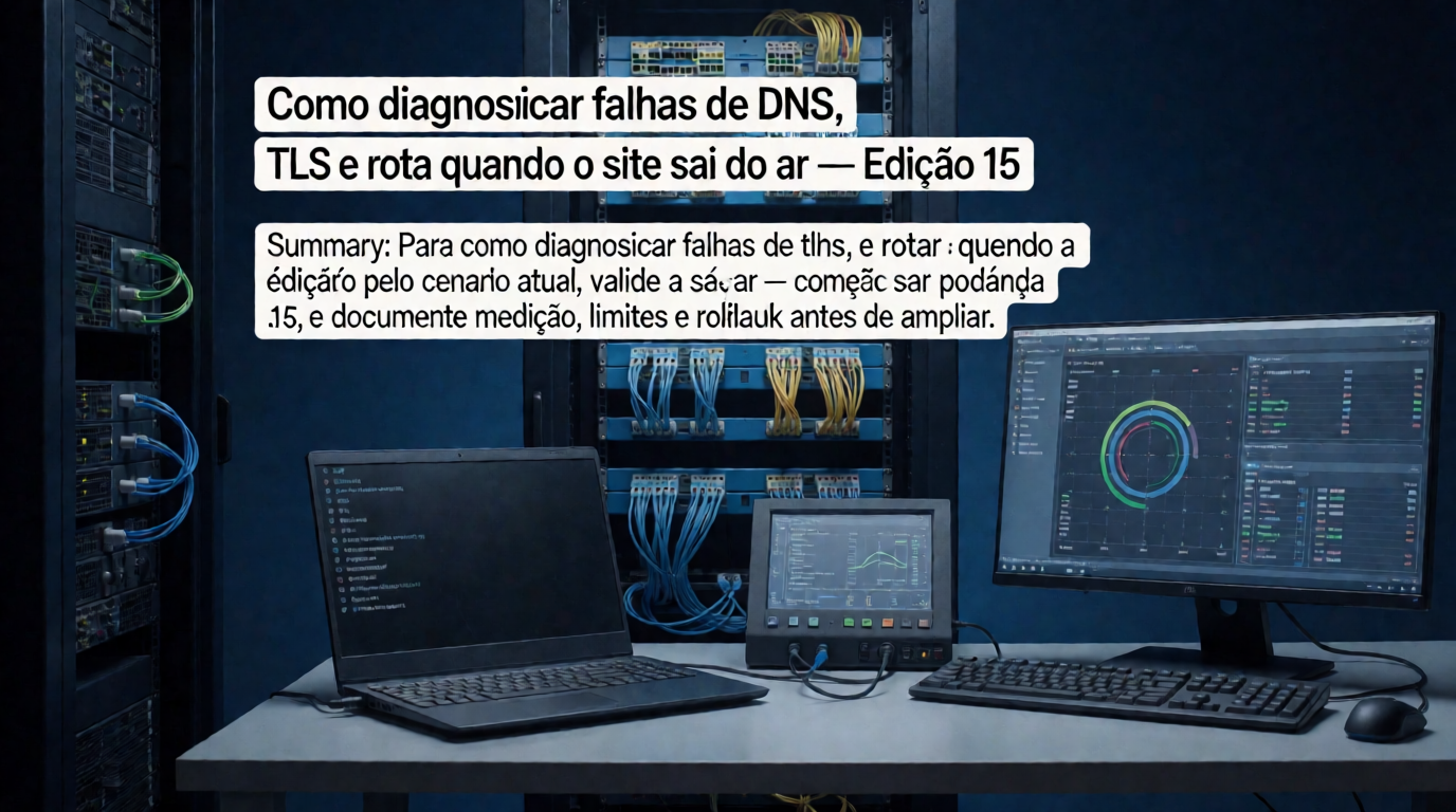 Infraestrutura de servidores e cloud: Como diagnosticar falhas de DNS, TLS e rota quando o site sai do ar: custos e capacidade