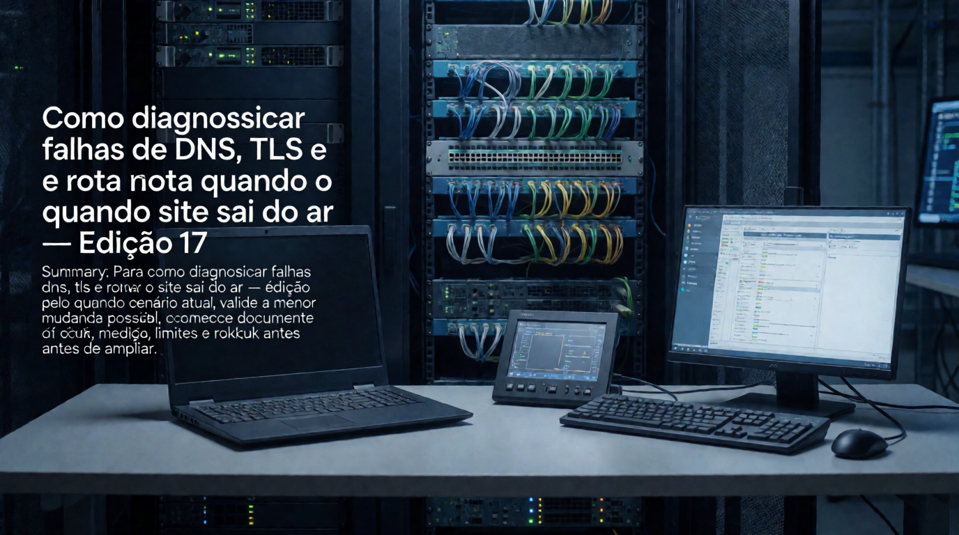 Infraestrutura de servidores e cloud: Como diagnosticar falhas de DNS, TLS e rota quando o site sai do ar: checklist de produção — cenário 16