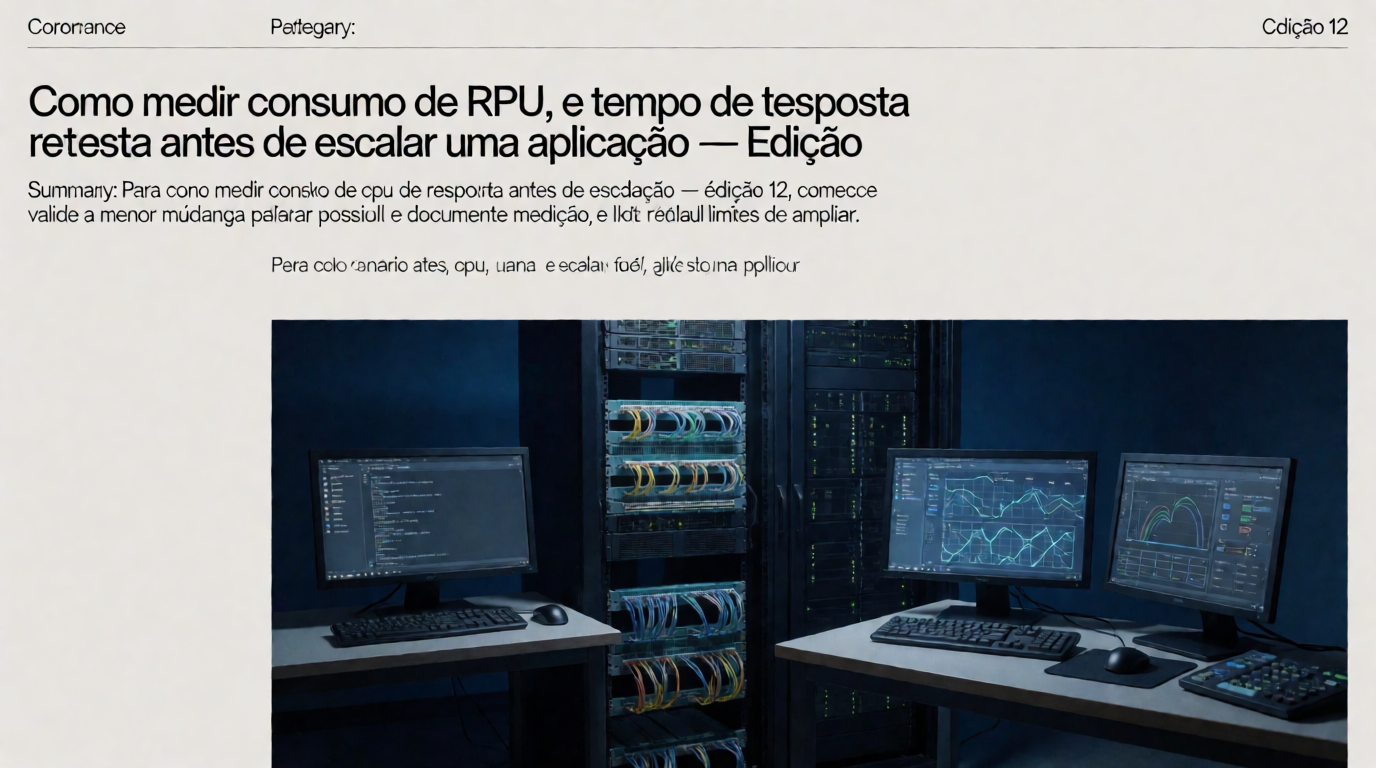Infraestrutura de servidores e cloud: Como medir consumo de CPU, RAM e tempo de resposta antes de escalar uma aplicação: para equipes pequenas