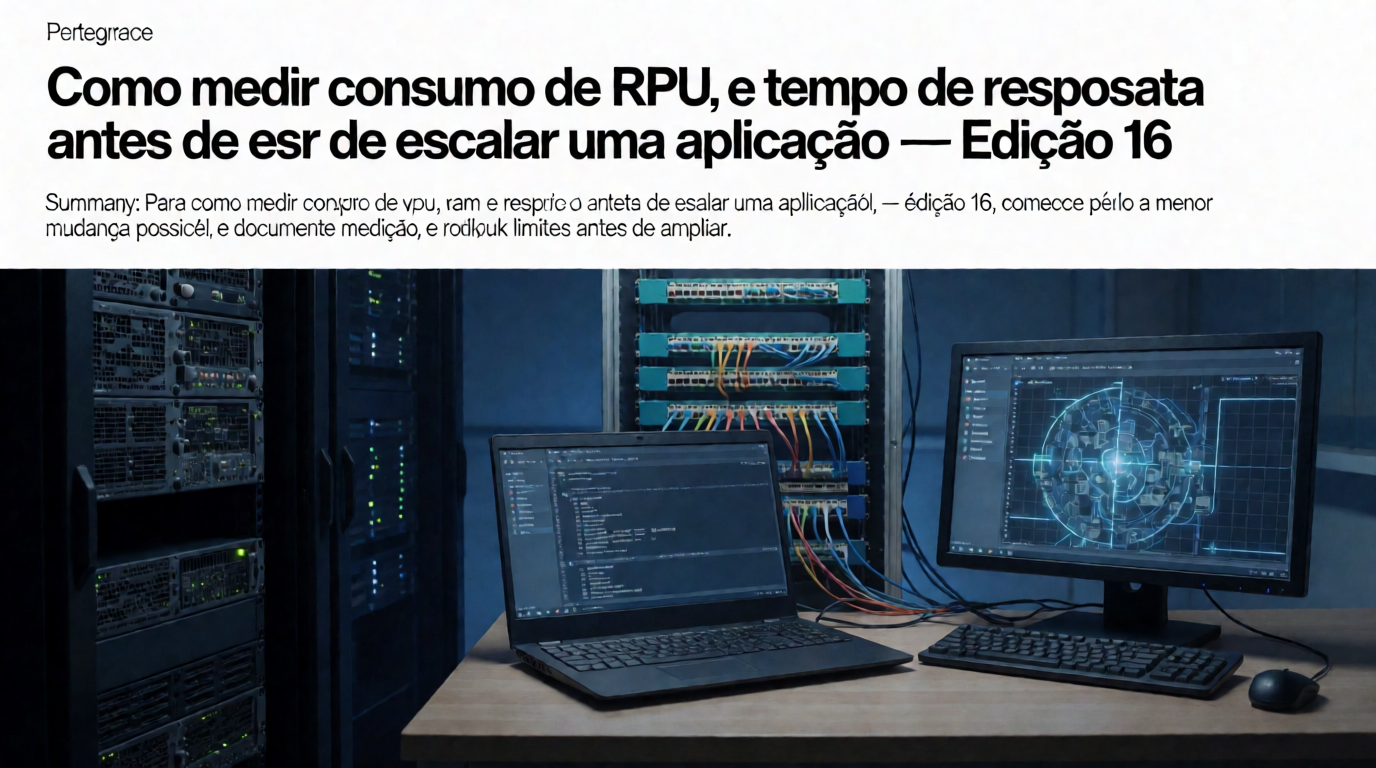Infraestrutura de servidores e cloud: Como medir consumo de CPU, RAM e tempo de resposta antes de escalar uma aplicação: o que revisar em 2026