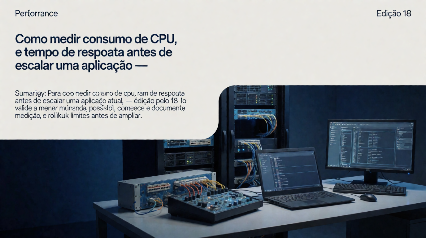 Infraestrutura de servidores e cloud: Como medir consumo de CPU, RAM e tempo de resposta antes de escalar uma aplicação: troubleshooting