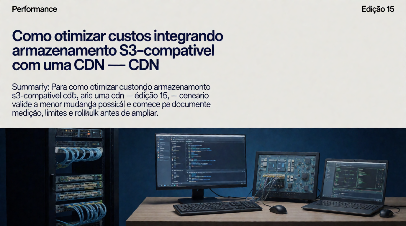 Infraestrutura de servidores e cloud: Como otimizar custos integrando armazenamento S3-compatível com uma CDN: o que revisar em 2026