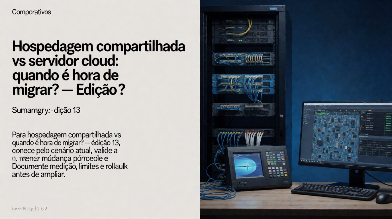 Infraestrutura de servidores e cloud: Hospedagem compartilhada vs servidor cloud: quando é hora de migrar?: como medir antes de mudar