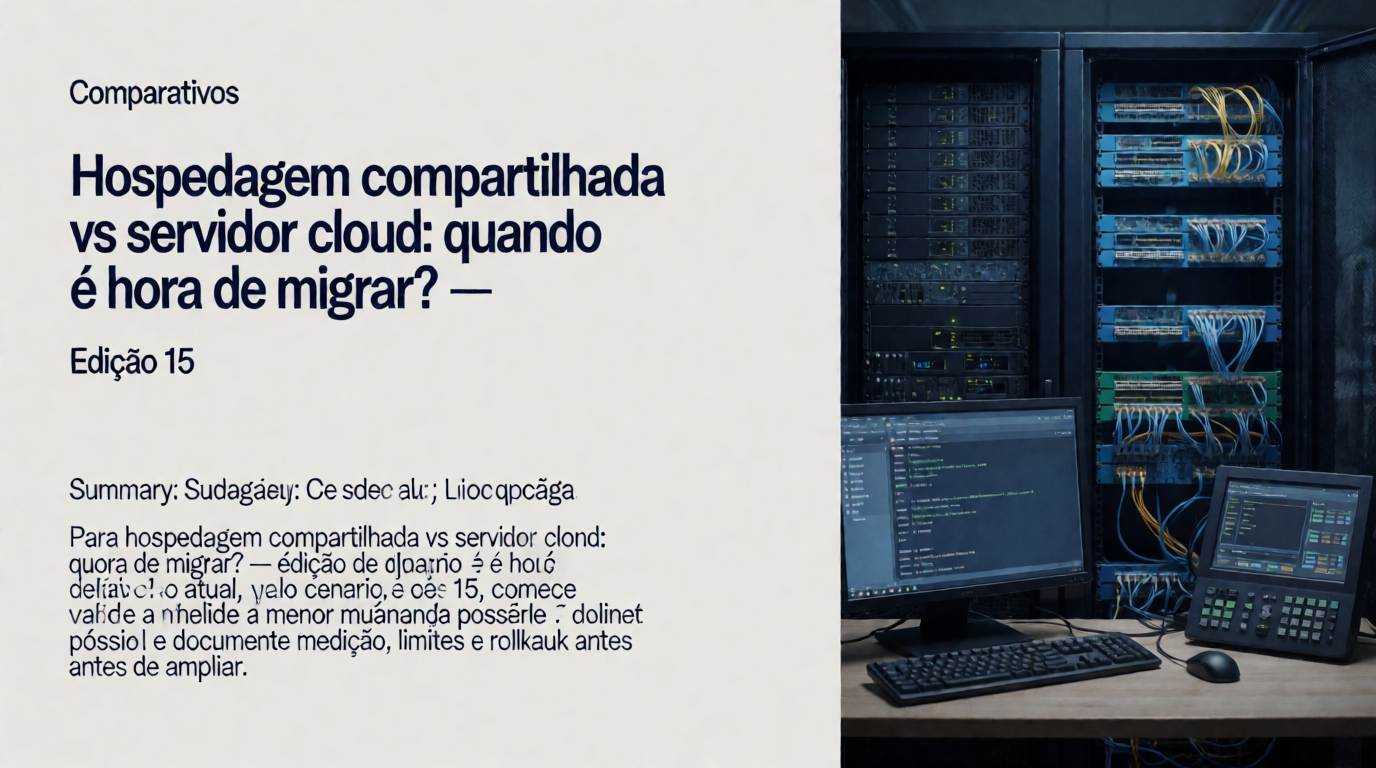 Infraestrutura de servidores e cloud: Hospedagem compartilhada vs servidor cloud: quando é hora de migrar?: guia avançado — cenário 16